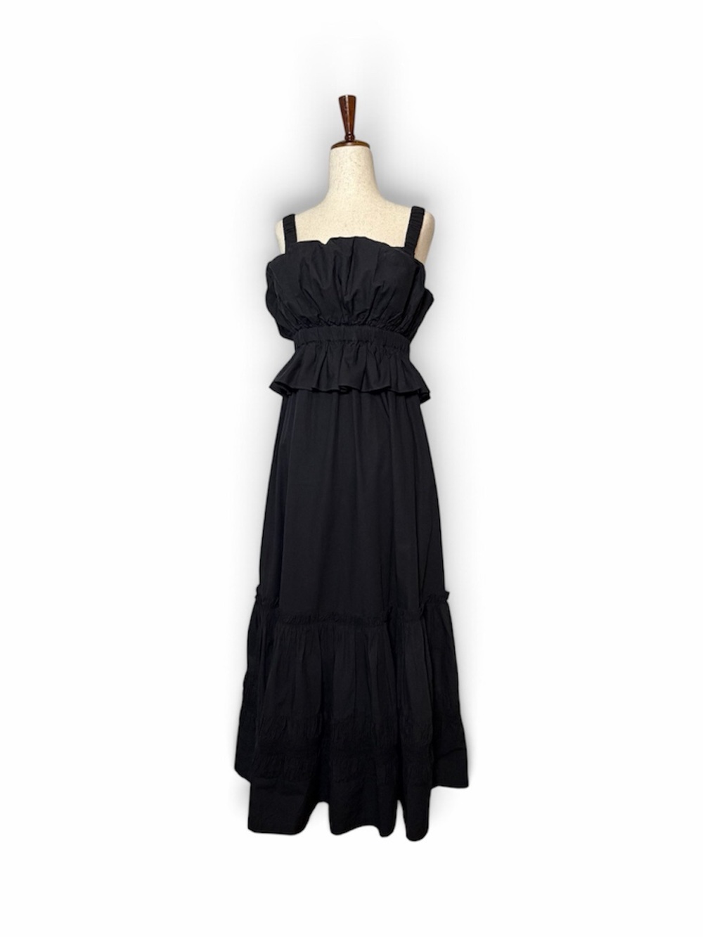 Cleobella Diana Ankle Dress Small Black Organic Cotton Smocked Pockets - Picture 2 of 14